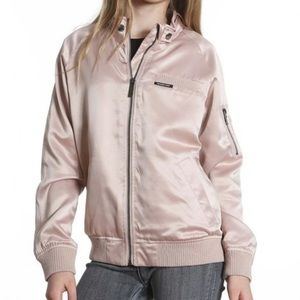 NWT, GIRLS Members Only Cotton Bomber Jacket Size 6X, Blush/Rose Gold